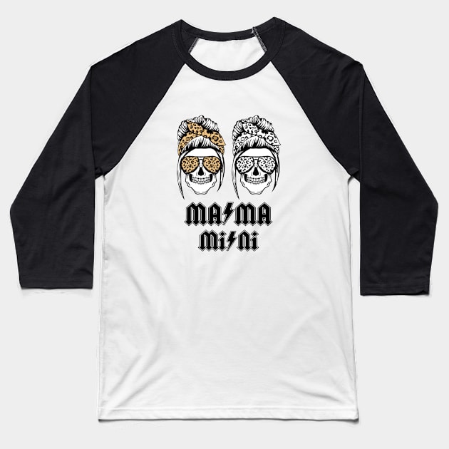 Skull Mom AC/DC-Mama Mini Baseball T-Shirt by Tersanjung Rocks Moms666